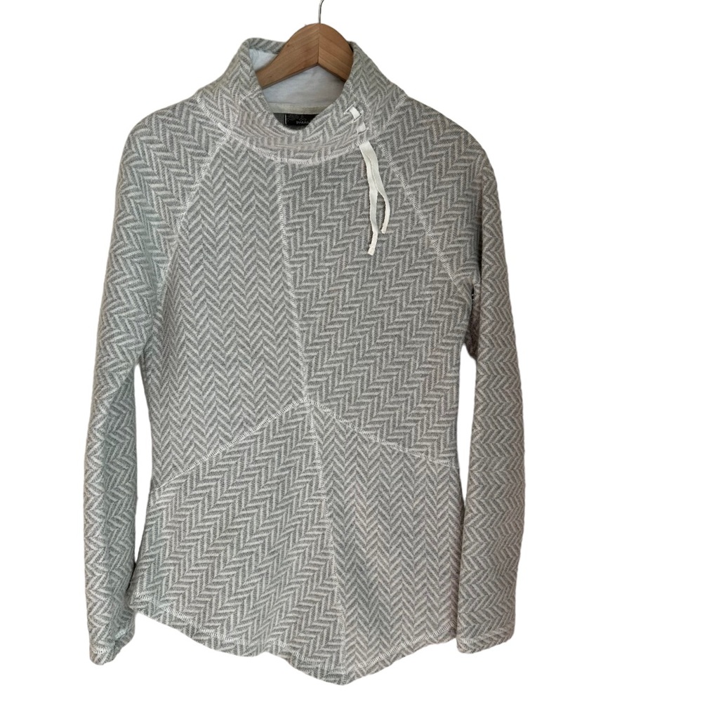 Prana Womens Grey Wool Mockneck Long Sleeve Pullover Sweater Size M